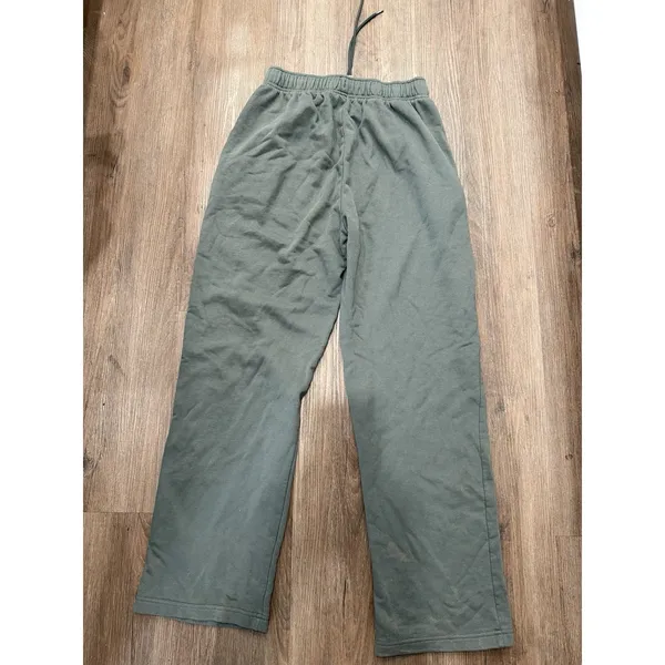 Aloha Island Alo Yoga Sweatpants Womens M‎ Green Accolade Straight Leg Flaw - Image 3