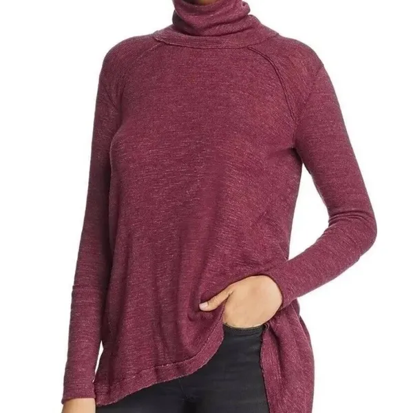 We The Free Split Back Turtleneck, Peach, Size M (oversized) - Image 5