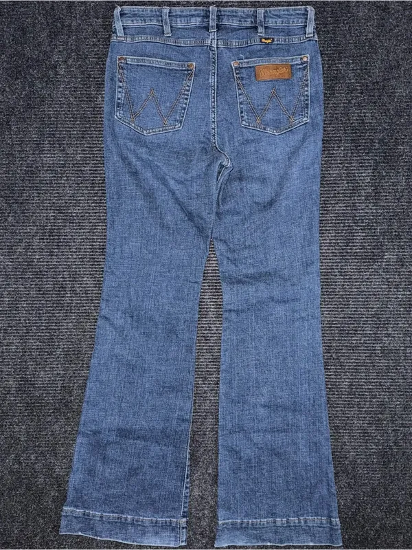 Wrangler Retro High Rise Trouser Stretch Jeans 30 x 34 Dark Blue Denim Western - Image 3