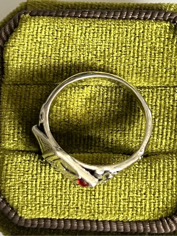 Sterling Silver Ace of Hearts Playing Card Ring with Red Stone Size 7 - Image 3