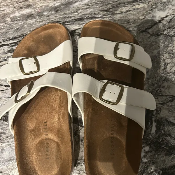 Aeropostale White Sandals with Buckles - Image 6