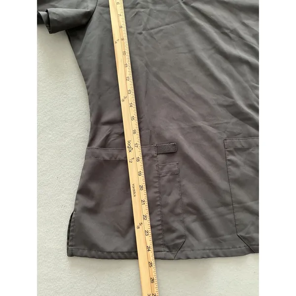Dickies EDS Essentials Scrub Top XS Excellent Gray V-Neck Short Sleeve Stretch - Image 7