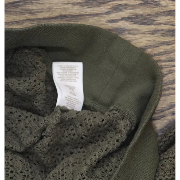 Free People Fringe Pullover Cropped Sweater Cotton Dolman Sleeve Green XS - Image 5