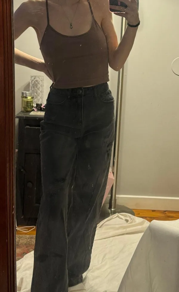 Black Wide Leg Jeans - Image 2