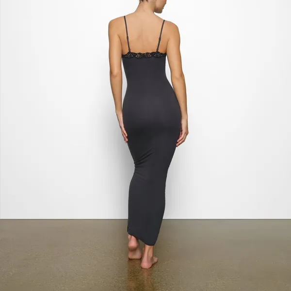 NWT Skims Fits Everybody Lace-Trimmed Stretch Maxi Dress Onyx XS ( Sold out) - Image 3