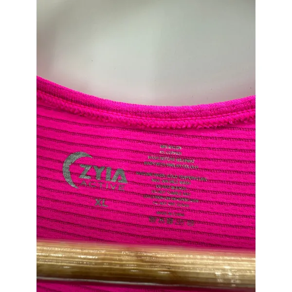 Zyia Active Tank Women XL Neon Pink Racerback Ribbed Nylon Blend Stretch Workout - Image 6