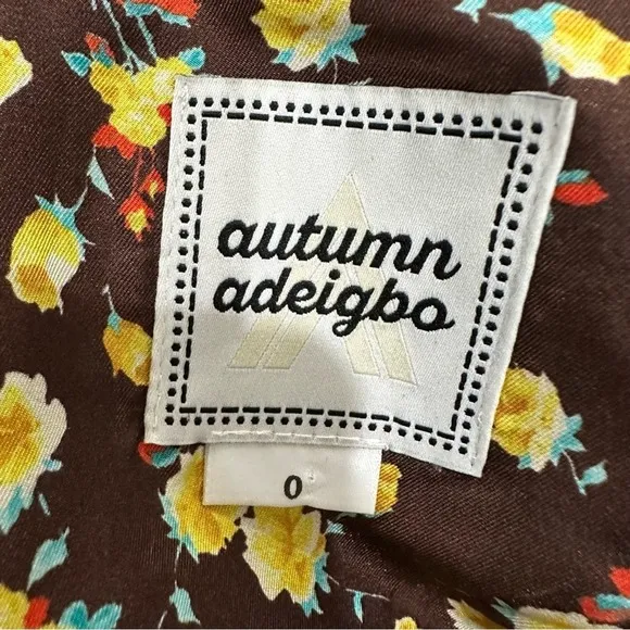 Autumn Adeigbo Bridgette Floral Ruched Empire Mini Dress Size 0‎ Romantic Fairy - Image 12