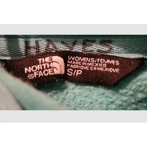 The North Face Hoodie Pullover Sweatshirt Teal Green Logo‎ Women's S - Image 3
