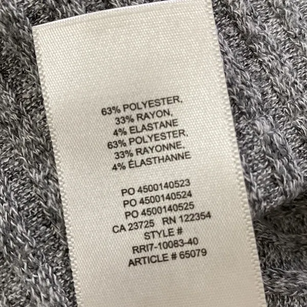 Aritzia Wilfred Free Ribbed Sweater Crewneck Gray Lightweight Size L - Image 7