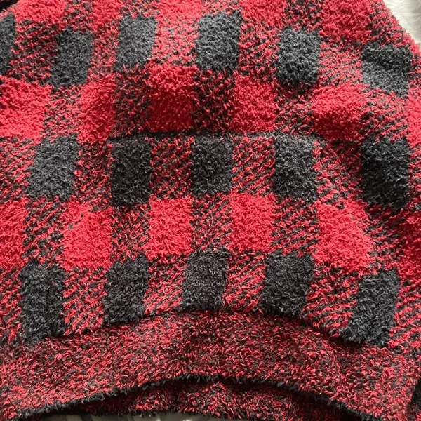 NWT Skims Soft Cozy Knit Unisex Hoodie Brick Buffalo Check Discontinued S/M - Image 5