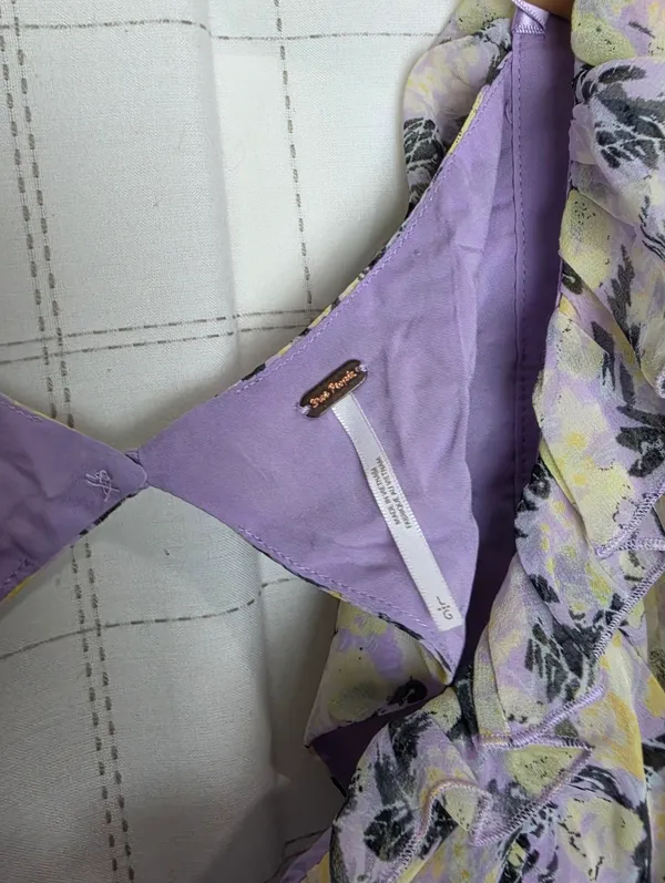 Free People Mabel Printed Blouse in Lilac Combo - Image 6