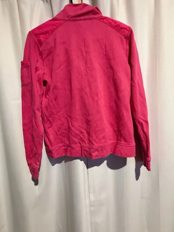 Lauren Ralph Lauren Pink Pullover Sweatshirt Long Sleeve Pockets Collar Size L - Image 3
