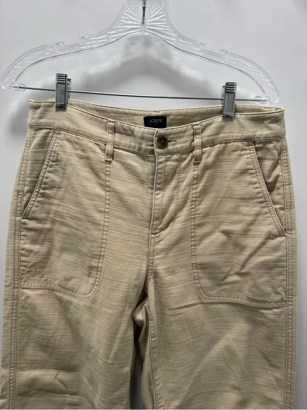 J. Crew Women’s Tan Cream Khaki Camp Straight Leg Ankle Pants 100% cotton US 4 - Image 5