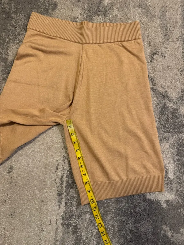Delta Knit High-Waist Biker Shorts in Camel - Image 6