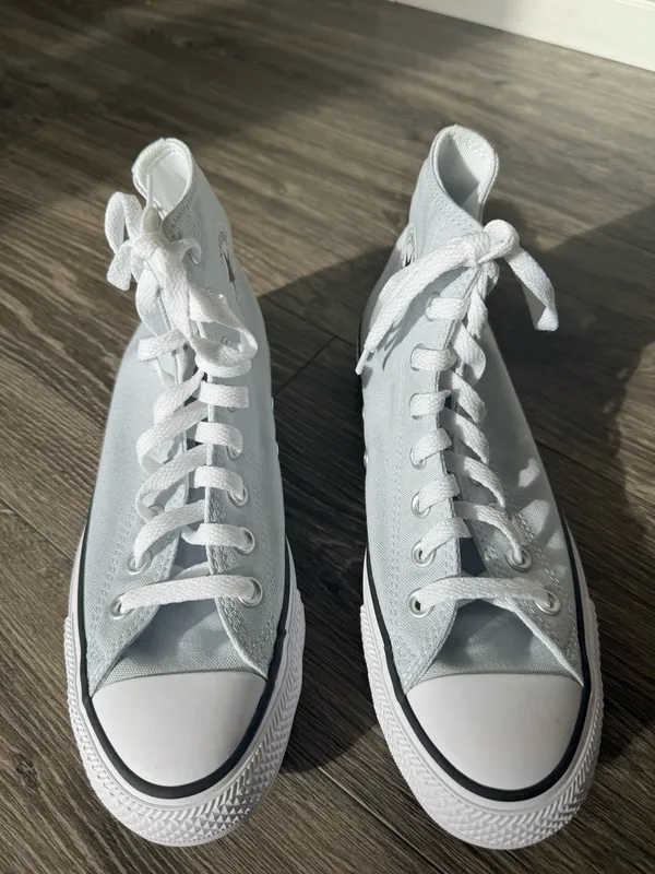 Converse Chuck Taylor All Star High Top Sneakers Women’s 9 Light Gray - Image 9