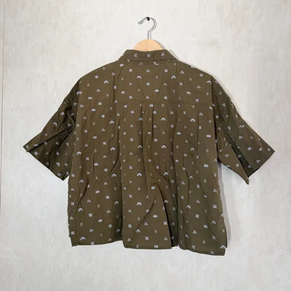 REI Co-op Women’s Trailsmith Button Down Shirt Shortsleeve Printed in Green L - Image 4