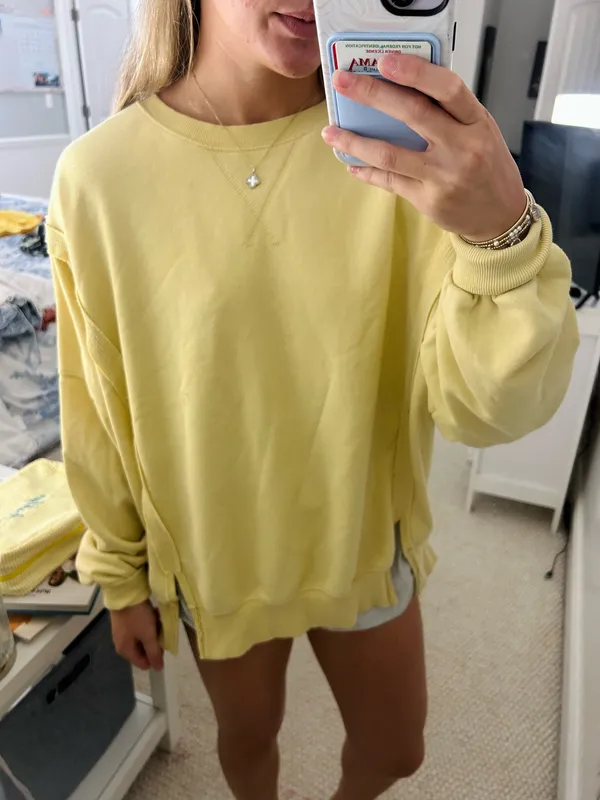 Yellow Vinyl Sweatshirt Size L - Image 3