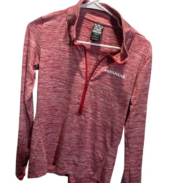 Pink Victorias Secret Ultimate Arkansas 1/4 Zip Pullover S Heather‎ Red - Image 2