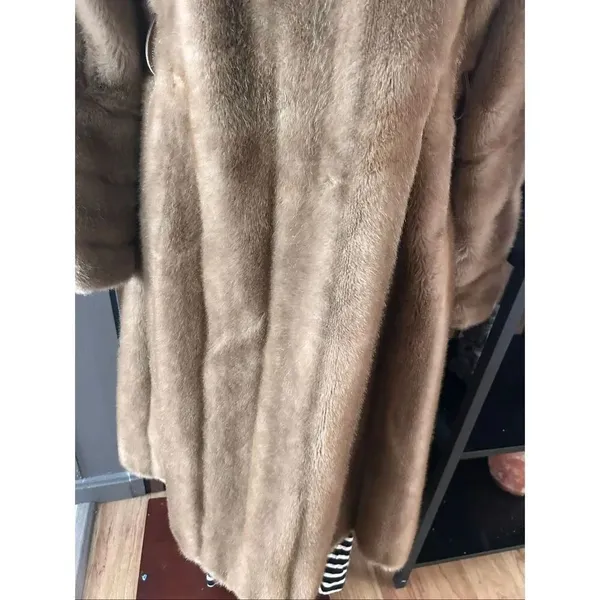 Sears fashion Faux Fur Coat Sz 8 M Vintage 70s Light Brown Tan Plush Winter Jack - Image 8