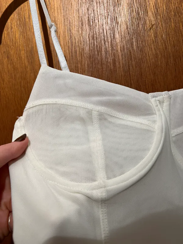 Princess Polly White Mesh Bodysuit - Image 2