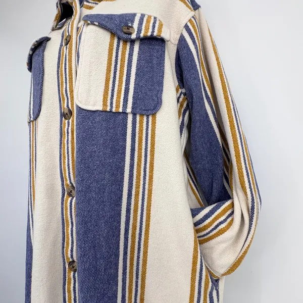 NWT Aerie‎ Button Down Jacket Shacket S/P Striped Stripe Pockets Plaid - Image 4