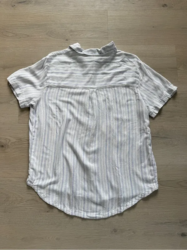 a.n.a White Button-Down Shirt with Light Blue Stripes - Image 3
