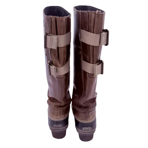 Sorel Women's Brown Leather Slimpack Li Tall Riding Boots Size 7 - Image 7