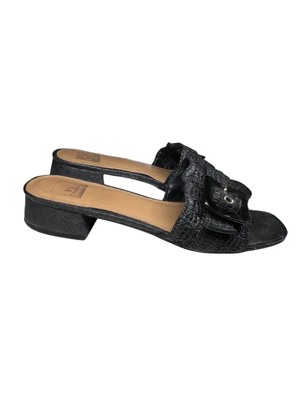 DV by Dolce Norrah Vita Black Woven Buckle Slide Mules 11 summer raffia neutral - Image 2