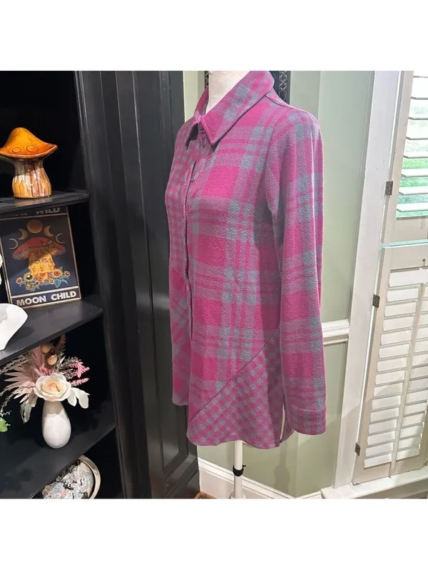 Soft Surroundings Asymmetrical Plaid Button Front Tunic – XS - Image 9