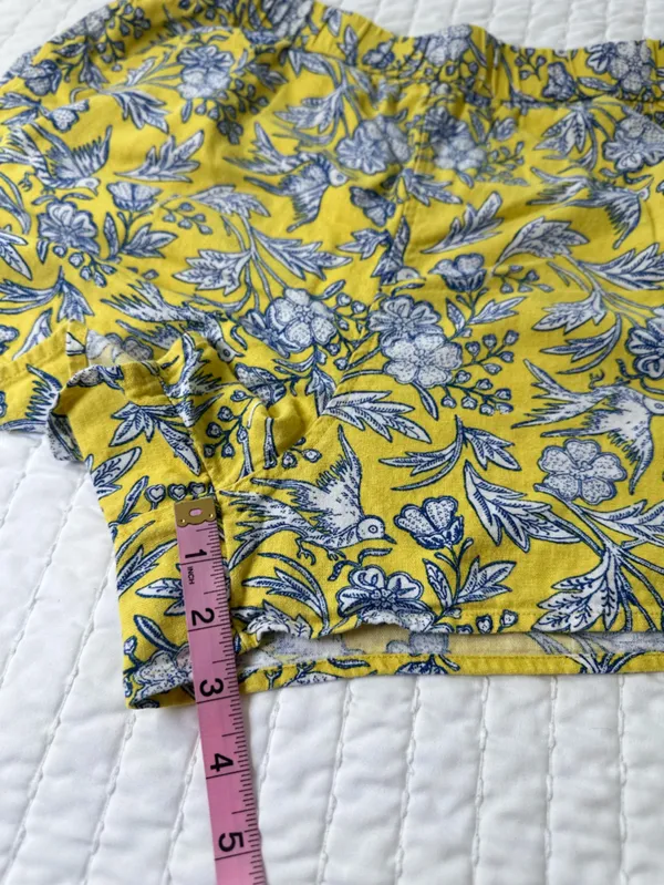 Universal Threads Waistband Yellow Floral High-Rise Pull-On Shorts Summer Size M - Image 3
