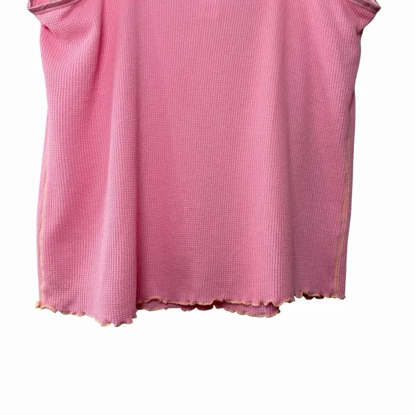 Vintage Y2K GAP Body Pink Waffle Knit Lace Cami‎ Top Medium Coquette - Image 7
