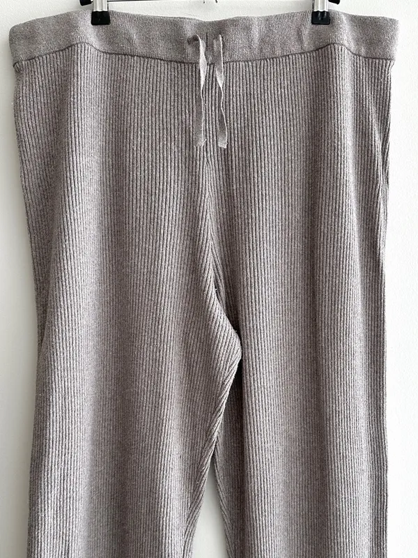 GAP Women’s Ribbed Stretch Waist Flared Pants, Taupe, Size Large - Image 2