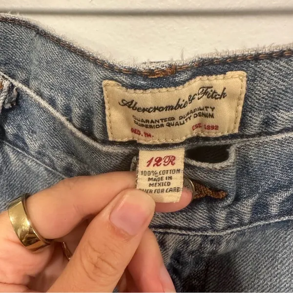 Abercrombie & Fitch low rise vintage Y2K Light Blue Flare Jeans Size 12 - Image 3
