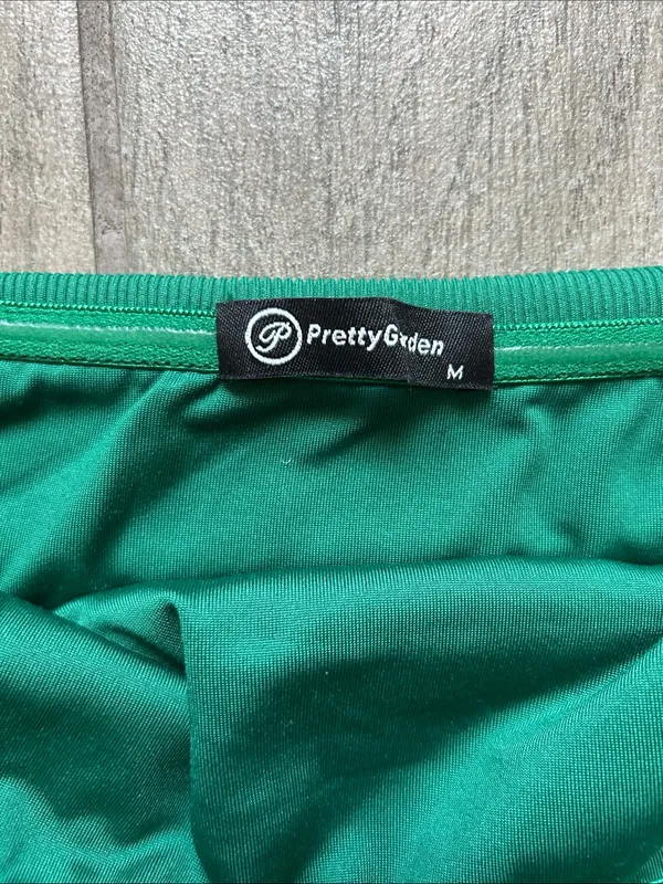 Strapless Emerald Green Midi Dress - Image 2