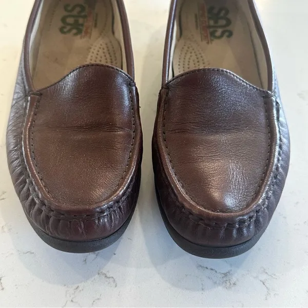 SAS‎ Women’s Simplify Leather Moccasin Loafers Shoes Antique Wine Brown Size 9 - Image 3