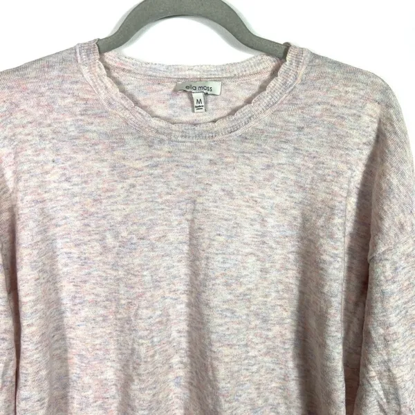 Ella moss multicolored sweater women's Size medium Puff Sleeves Round Neck‎ - Image 2