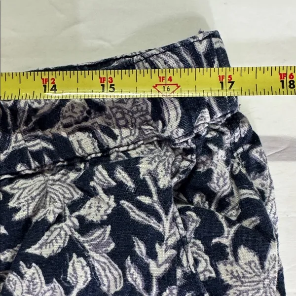 pure Jill 100% Linen Navy Floral Women’s Shorts J.Jill summer vacation beach L - Image 12