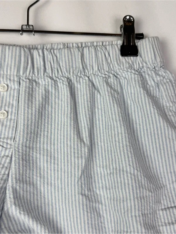John Galt Blue & White Stripe Lounge Boxer Shorts OS - Image 4