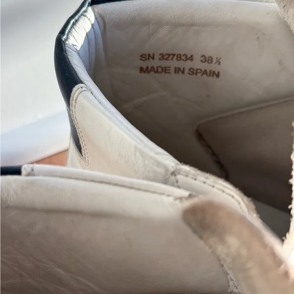 SAINT LAURENT Women's White Leather Hi Top Sneakers Size 38.5 - Image 11