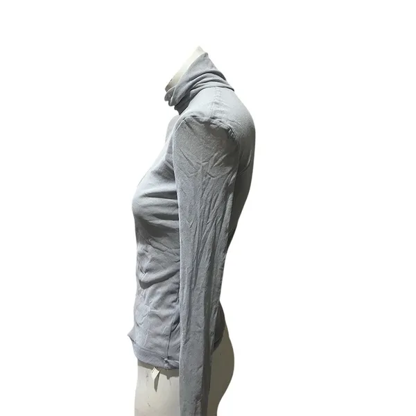 Intimately Free People Top Womens M Gray Sheer Mesh Turtleneck Long Sleeve - Image 3