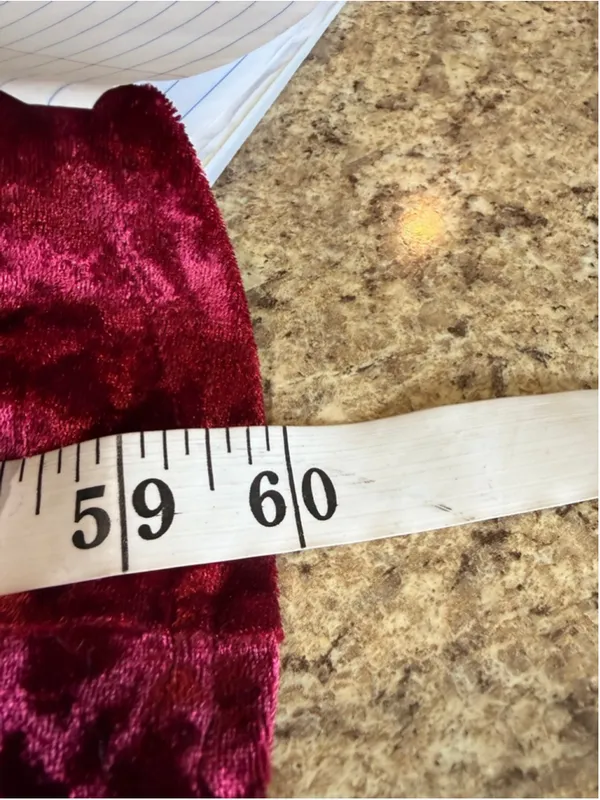 Women's Lulus Red Velvet Asymmetrical Dress S - Image 4