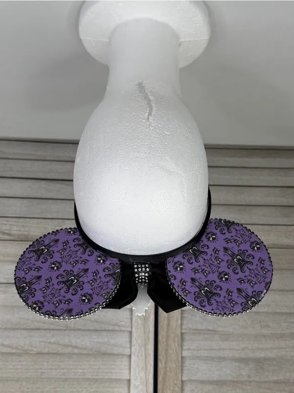 DISNEY Haunted Mansion Wallpaper Minnie Ears/Headband Purple/Black-OS - Image 2