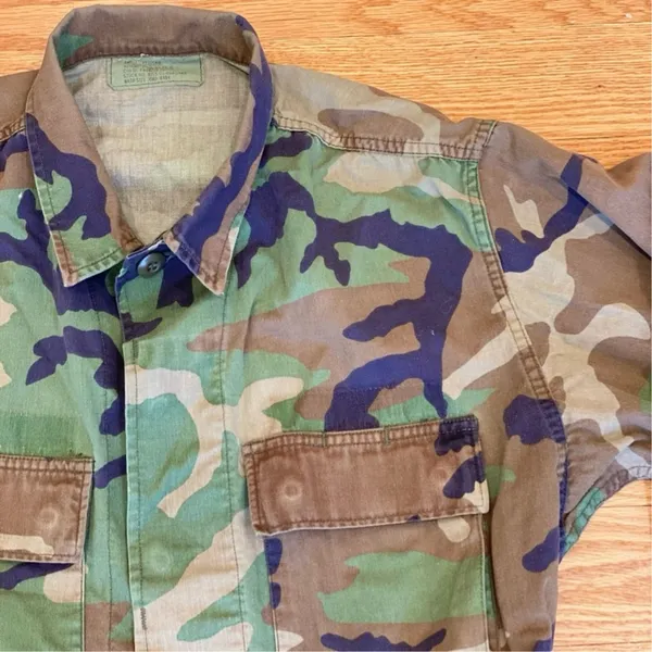 US Army Camo Jacket Military Camouflage Green M - Image 3