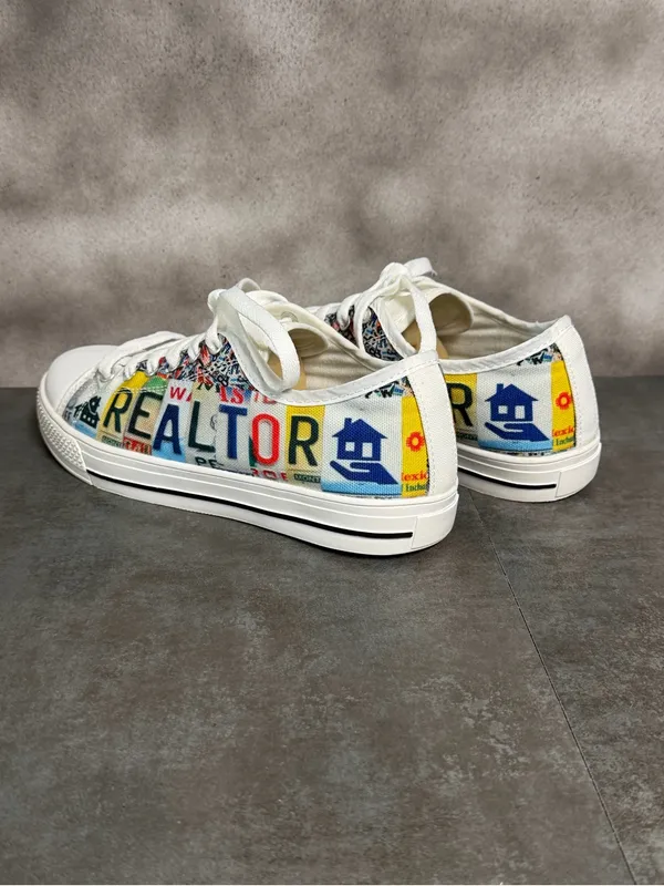 Realtor Canvas Sneakers Women's Size 8 White/Multicolor - Image 6