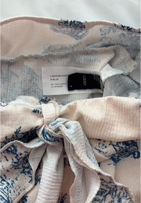 Cider Toile de Juoy knotted tube top - Image 3