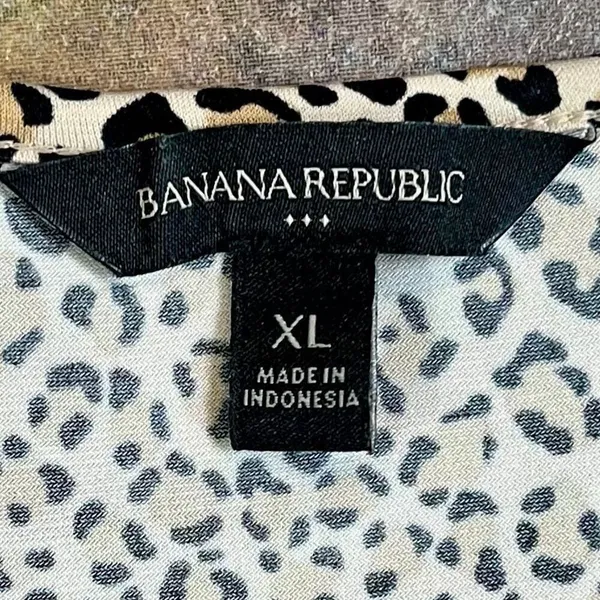 Banana Republic Animal Print Belted Fit and Flare Long Sleeve Dress XL - Image 8