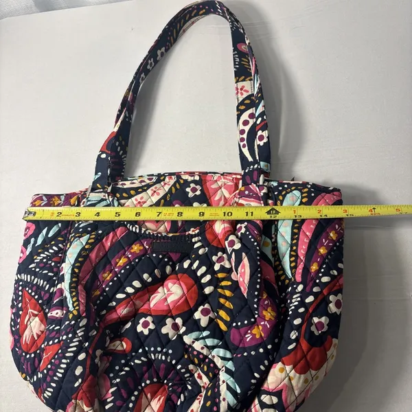 Vera Bradley Glenna Painted Paisley‎ Quilted Microfiiber Shoulder Bag Purse Tote - Image 8