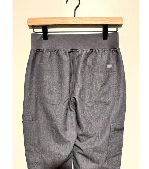 Figs High Waisted Yola Skinny Straight Leg Scrub Pants Graphite XS - Image 5