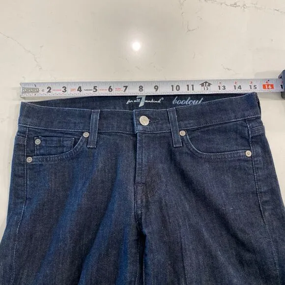 7 for all Mankind Blue Bootcut Jeans with Rhinestones‎ Bling Size 26 - Image 7