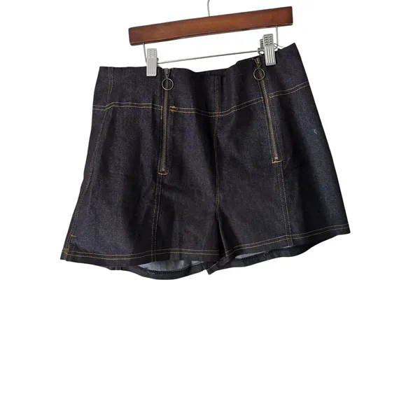 Unique Vintage Denim Shorts High Waist Stretch Black‎ w/ Pockets Size L - Image 8